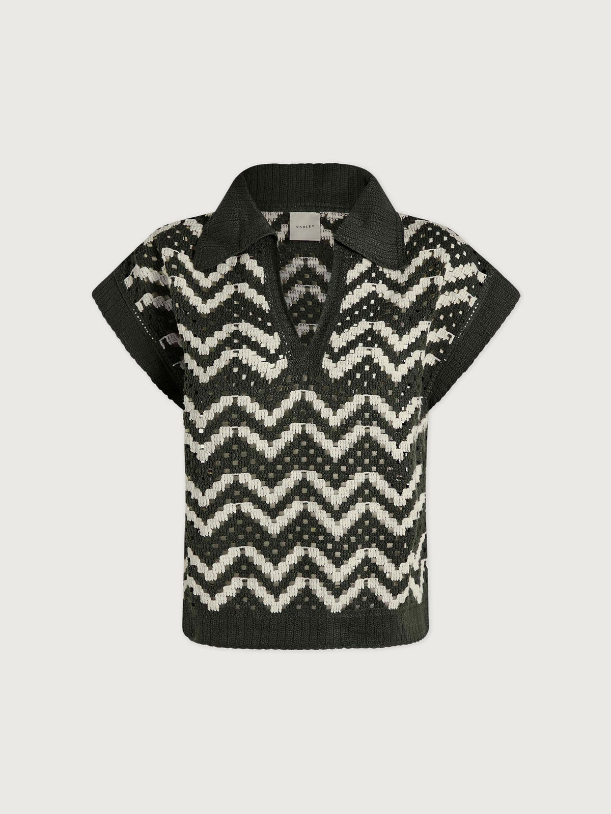Varley Classic - Joelle Crochet Polo Top