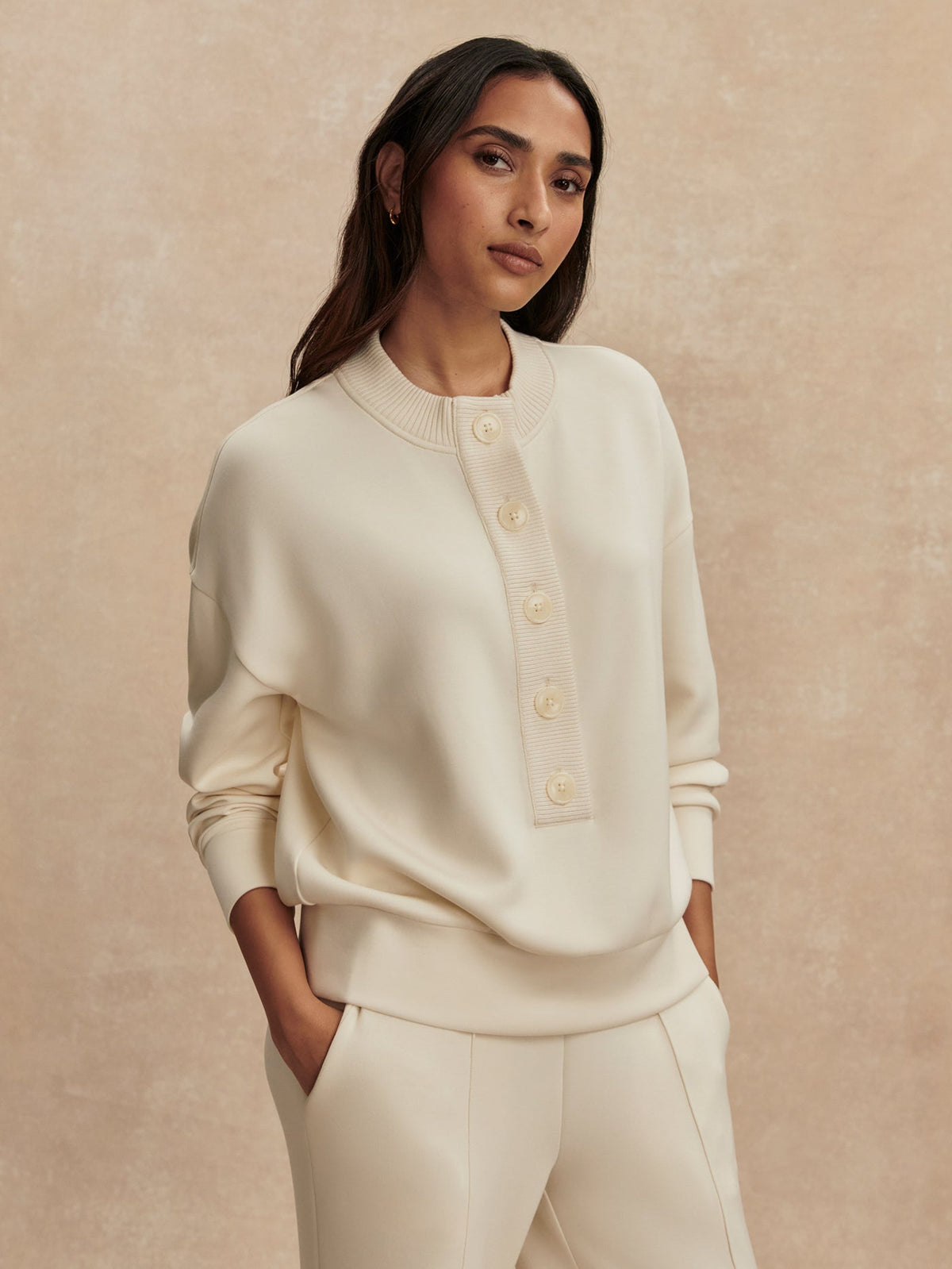 Varley Top Pick - Reena Button Front Sweat