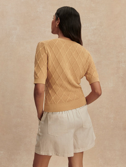 Varley Classic - Merryn Diamond Knit Top