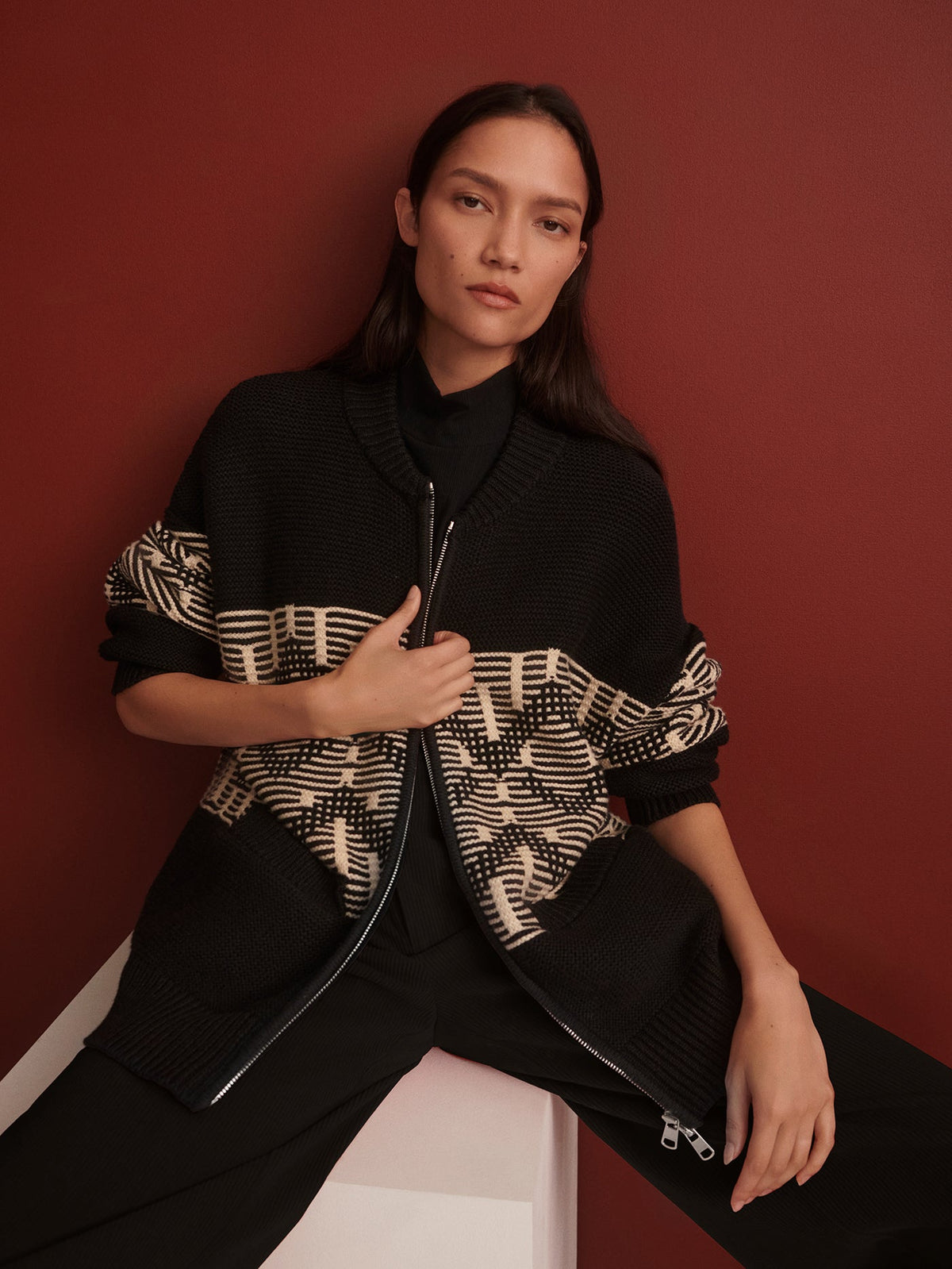 Varley Quality - Linnea Fairisle Knit Jacket