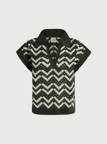 Varley Classic - Joelle Crochet Polo Top
