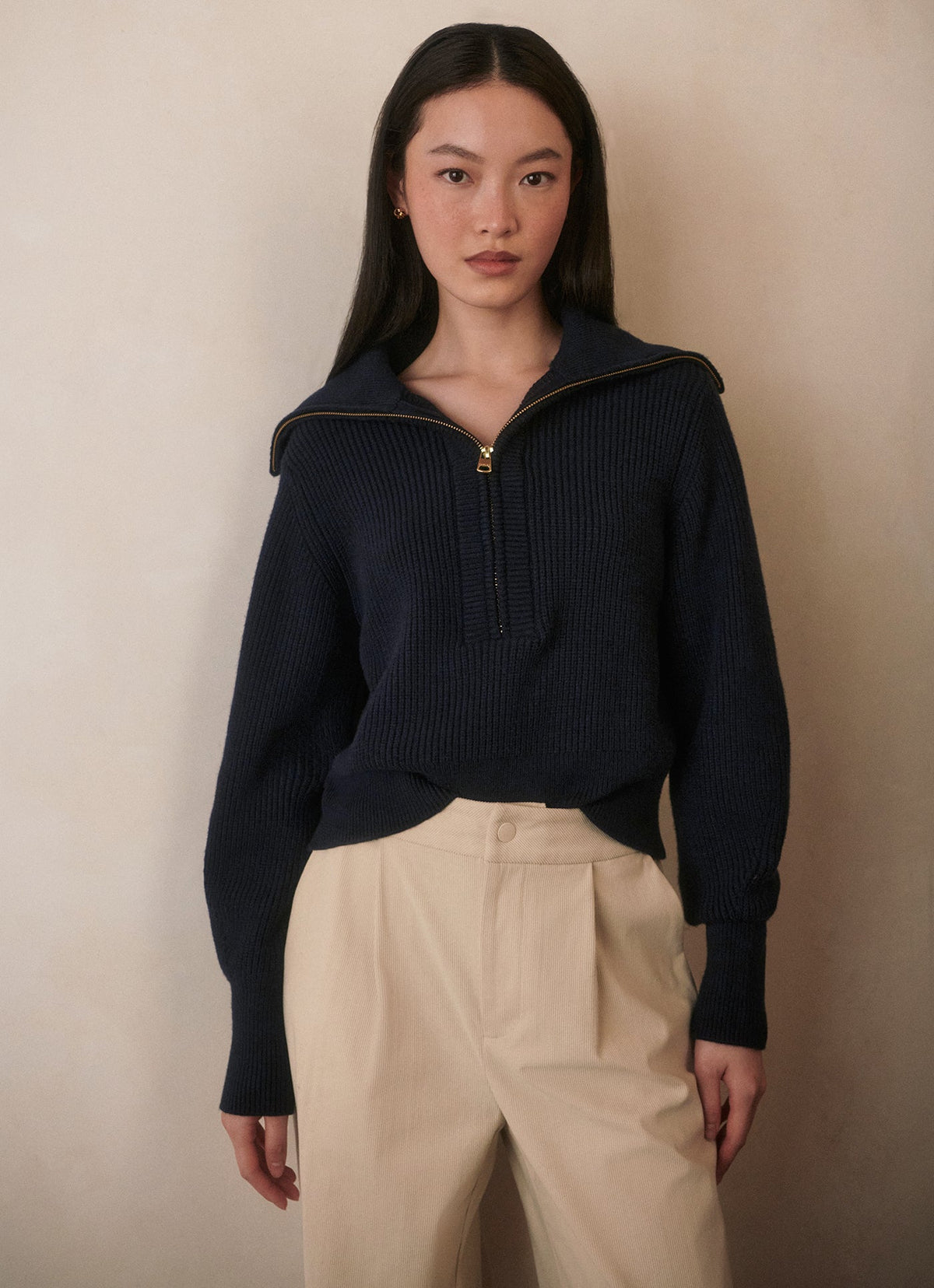 Varley Best Price - Maura Half Zip Rib Knit