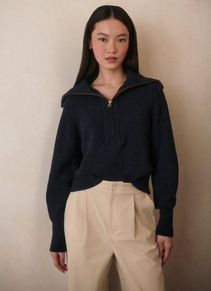 Varley Best Price - Maura Half Zip Rib Knit