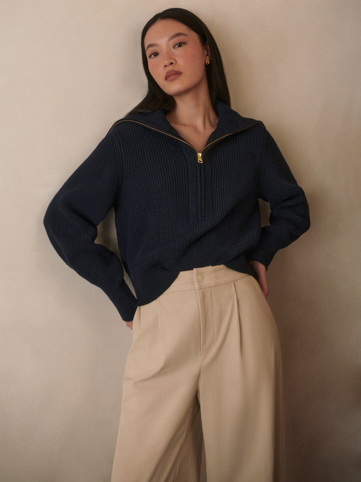 Varley Best Price - Maura Half Zip Rib Knit