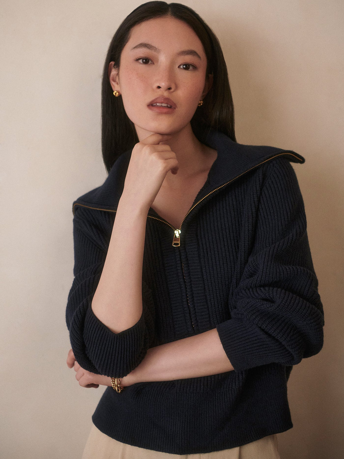 Varley Best Price - Maura Half Zip Rib Knit