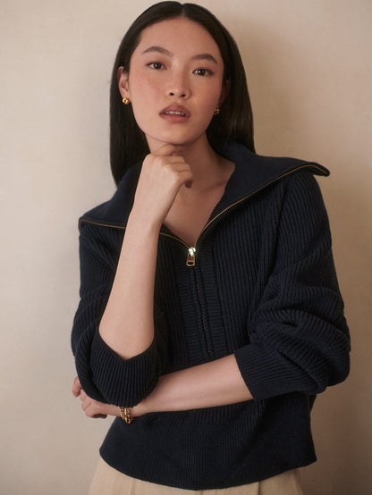Varley Best Price - Maura Half Zip Rib Knit