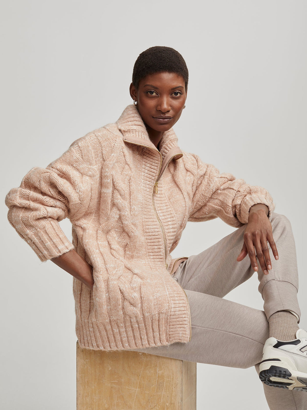 Varley Customer Favorite - Aida Jumbo Cable Knit Jacket | VARLEY US
