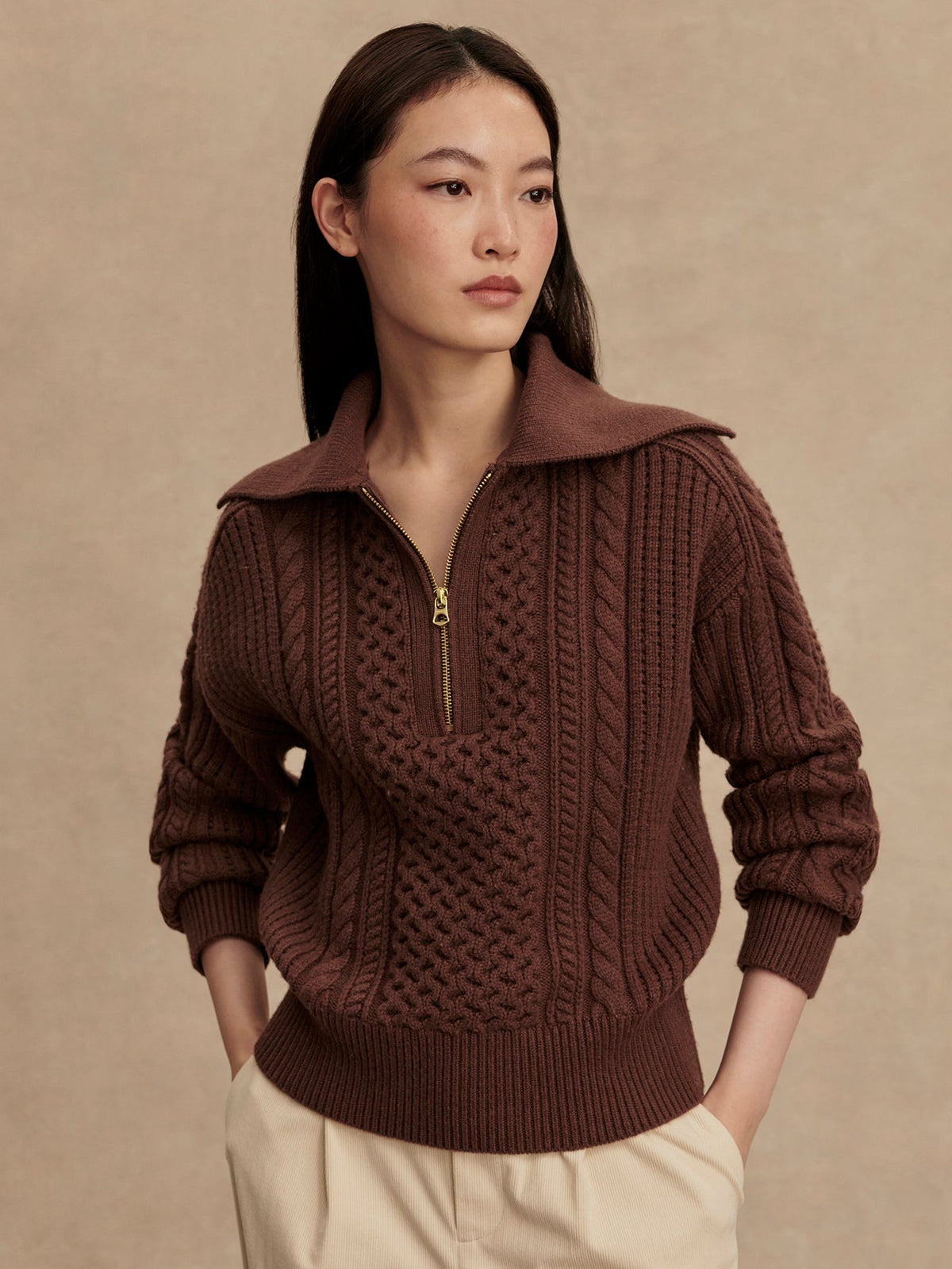 Varley Hot Sale - Camello Cable Half Zip 2.0