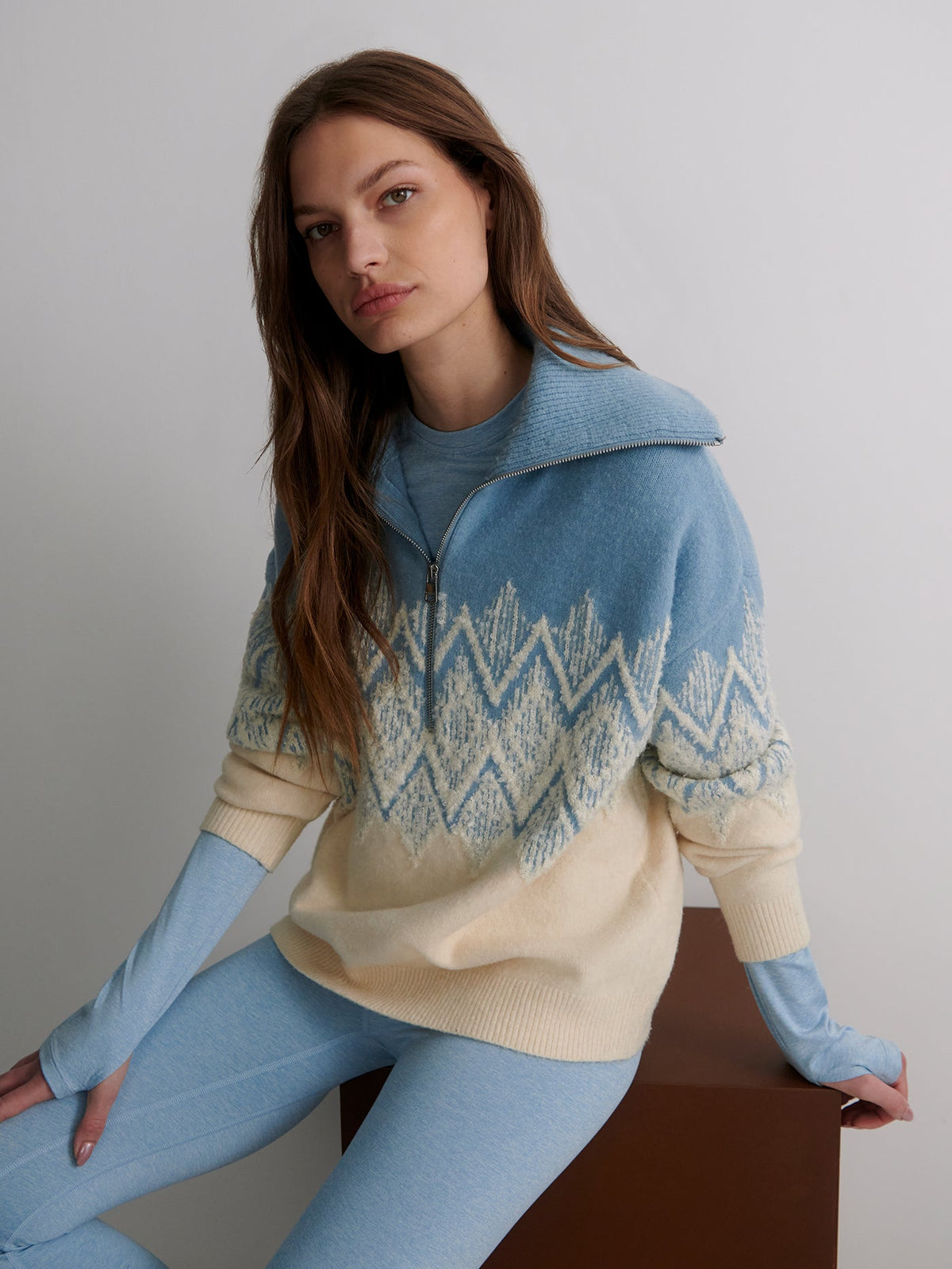 Varley Exclusive - Hedda Fairisle Half Zip Knit