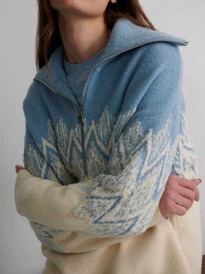 Varley Exclusive - Hedda Fairisle Half Zip Knit