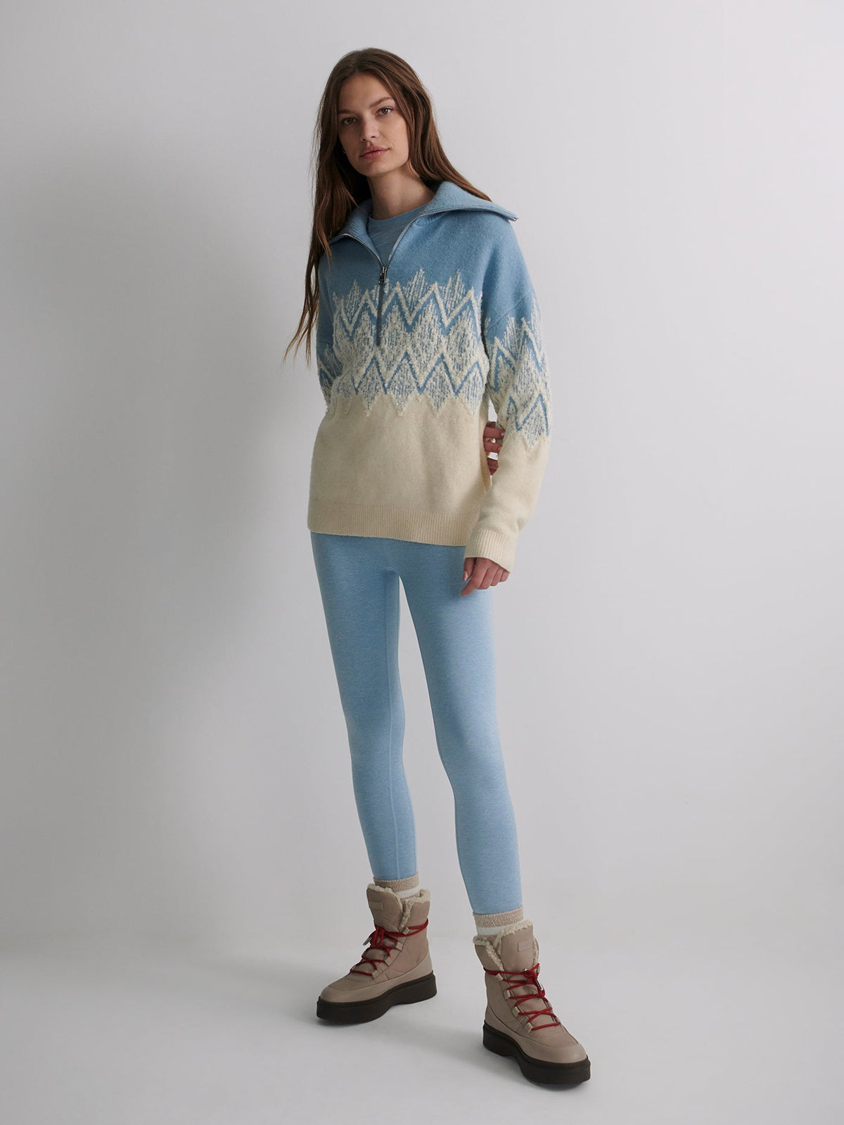 Varley Exclusive - Hedda Fairisle Half Zip Knit