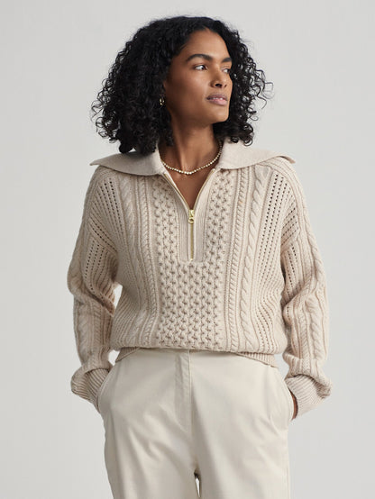 Varley Smart Buy - Camello Relaxed Cable Half Zip